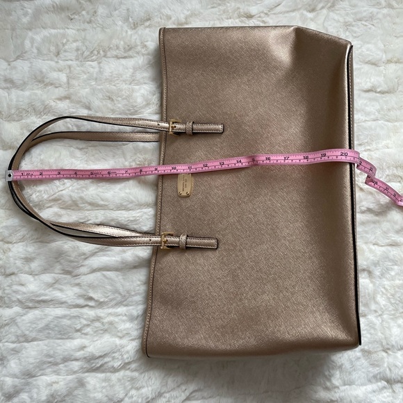 MICHAEL Michael Kors Jet Set Travel Saffiano Leather Large Tote Pale Gold - NWT - Picture 2 of 7